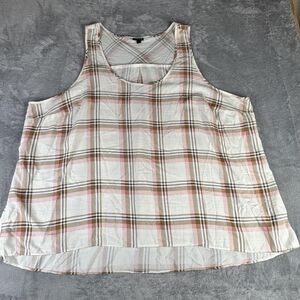Torrid Tank Top Womens 5 Plaid Sleeveless Plus Size Flowy Blouse Shirt